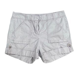 Ann Taylor Women’s Tan Chino Shorts Khaki Size 12 Classic Stretch- 4”